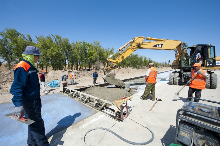 Concrete works. Zhambyl oblast. 23 Aug. 2011.
