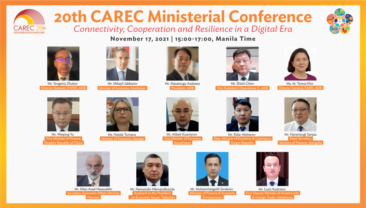 20th CAREC Ministerial Conference Marks New Health, Digital Approaches to Regional Integration