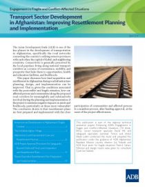 Transport Sector Development in Afghanistan: Improving Resettlement Planning and Implementation